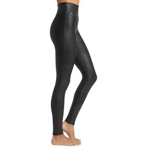 SPANX Faux Leather Leggings Black Pull On Size Large